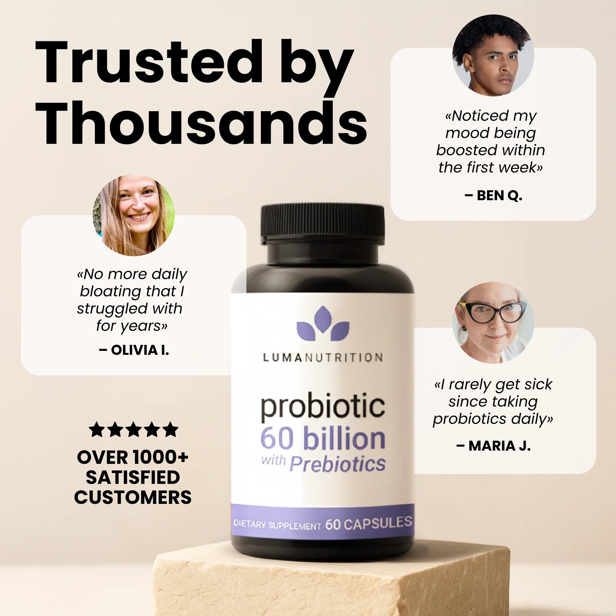 Probiotics 60 Billion CFU with Prebiotics - Probiotics for Women - Probiotics for Men - Formulated for Digestive Health - 60 Capsules