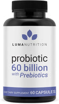 Probiotics 60 Billion CFU with Prebiotics - Probiotics for Women - Probiotics for Men - Formulated for Digestive Health - 60 Capsules